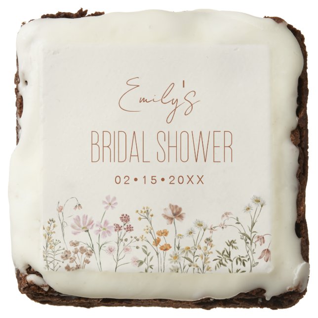 Wildflower Boho Bridal Shower In Bloom Garden Brownie (Front)