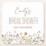 Wildflower Boho Bridal Shower In Bloom Garden Square Paper Coaster<br><div class="desc">Elevate your bridal shower with our Wildflower Boho Bridal Shower In Bloom Garden Paper Coasters. These coasters showcase a delightful wildflower design, bringing a touch of natural beauty to your event. Perfect for protecting surfaces and adding a whimsical flair to your bridal shower decor, these paper coasters are both functional...</div>