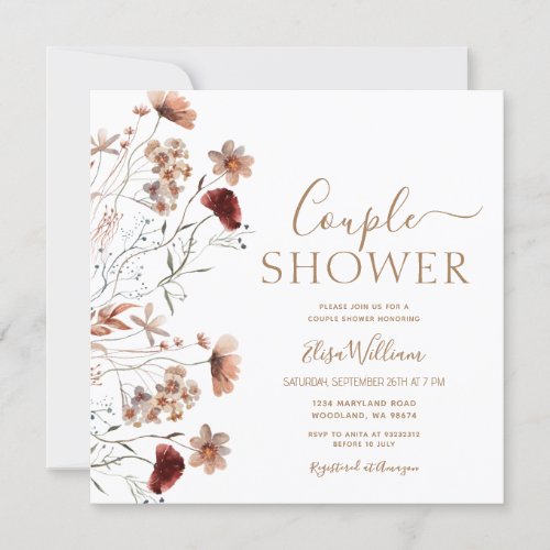 Wildflower Boho Bridal Shower Invitation