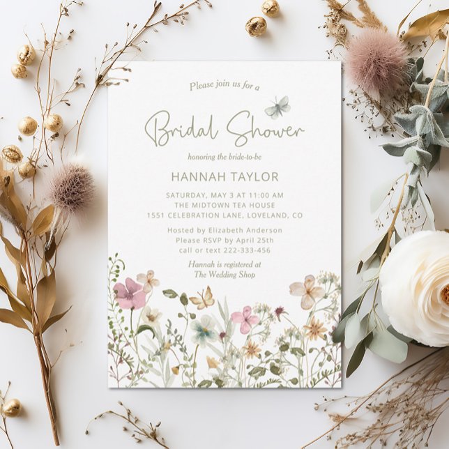 Wildflower Boho Bridal Shower Invitation (Creator Uploaded)