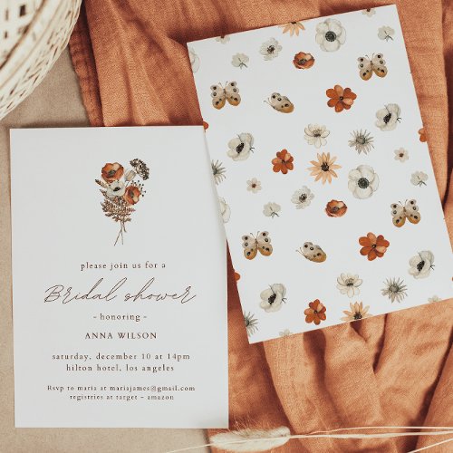 Wildflower Boho Bridal Shower  Invitation