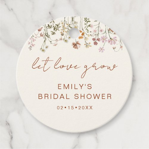 Wildflower Boho Bridal Shower Let Love Grow Garden Favor Tags
