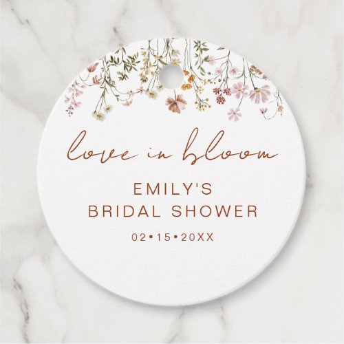 Wildflower Boho Bridal Shower Love In Bloom Garden Favor Tags