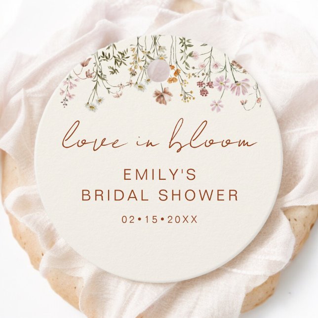 Wildflower Boho Bridal Shower Love In Bloom Garden Favor Tags (Creator Uploaded)