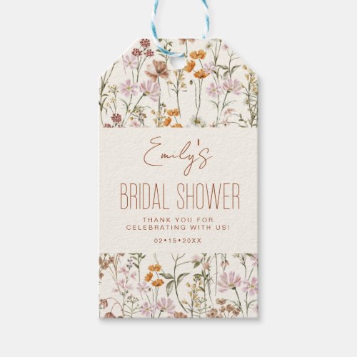 Wildflower Boho Bridal Shower Thank You In Bloom Gift Tags