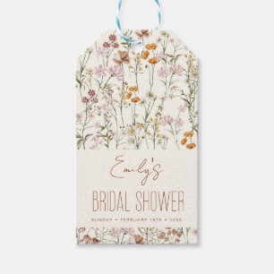 Wildflower Boho Bridal Shower Watercolor In Bloom Gift Tags