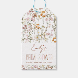 Wildflower Boho Bridal Shower Watercolor In Bloom Gift Tags