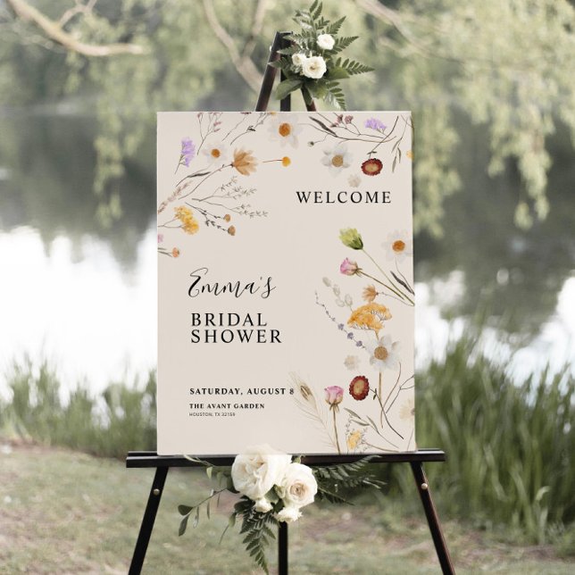 Wildflower Boho Bridal Shower Welcome Foam Board (Creator Uploaded)