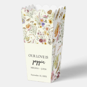 Wildflower Boho Butterfly Popcorn Favor Boxes