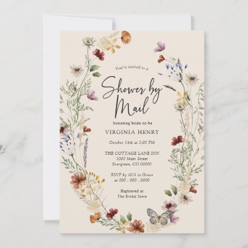 Wildflower Boho By Mail Bridal Invitation