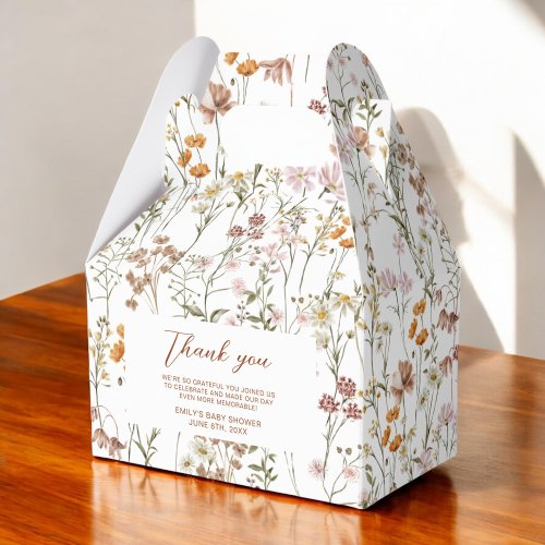Wildflower Boho Chic Baby in Bloom Garden Favor Boxes by Pretty Girly Designs