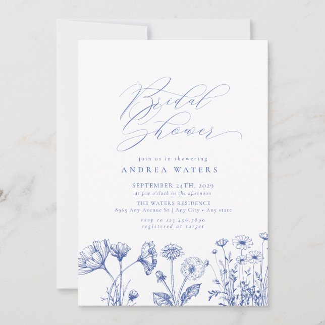 Wildflower Boho Chic Bridal Shower Invitation (Front)
