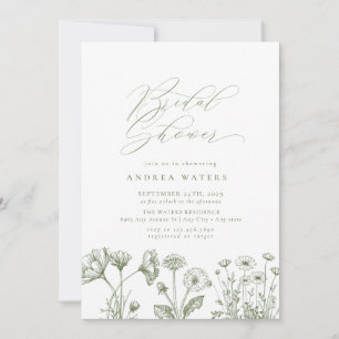 Wildflower Boho Chic Bridal Shower Invitation