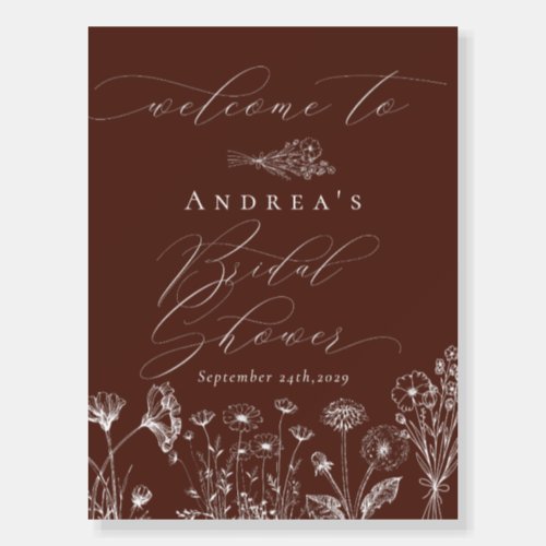 Wildflower Boho Chic Bridal Shower Welcome Poster