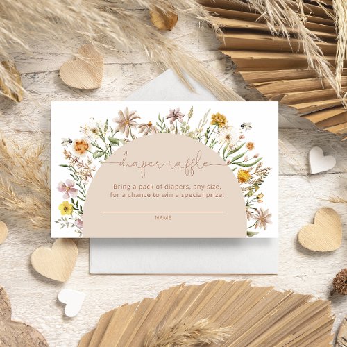 Wildflower Boho Chic Diaper Raffle Enclosure Card