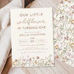 Wildflower Boho Chic First Birthday Terracotta Invitation<br><div class="desc">Elevate your event with our exquisite Wildflower Boho Chic First Birthday Invitation, now available for purchase. This enchanting invitation captures the essence of celebration with its light tones and whimsical wildflower design. Crafted to perfection, it promises to set the tone for a memorable event. The intricate details and boho-chic flair...</div>
