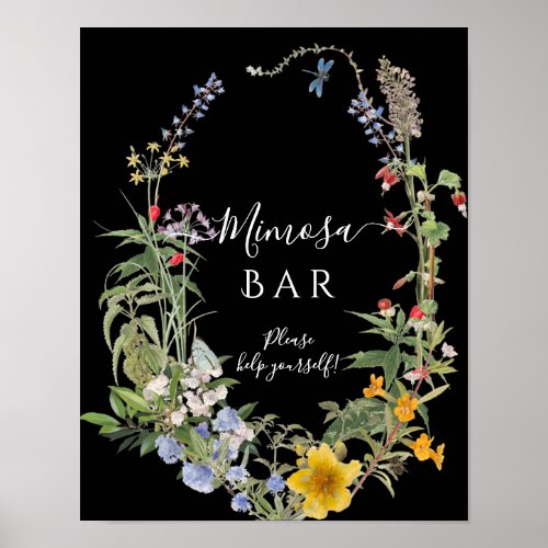 Wildflower Boho Chic Floral Wreath Cards n Gifts   Poster