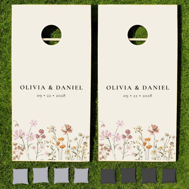 Wildflower Boho Chic Garden Bloom Wedding  Cornhole Set (Creator Uploaded)