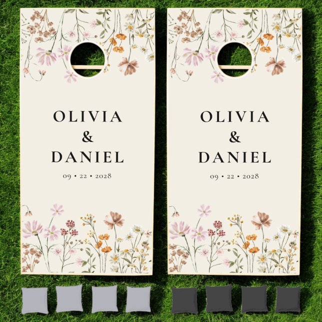 Wildflower Boho Chic Garden Bloom Wedding  Cornhole Set (Creator Uploaded)