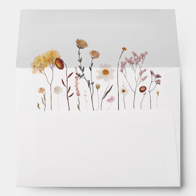 Wildflower Boho Chic Modern Floral Wedding Envelope (Creator Uploaded)