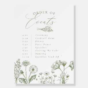 Wildflower Boho Chic Order of Events Poster
