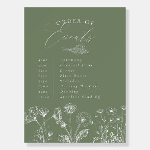 Wildflower Boho Chic Order of Events Poster
