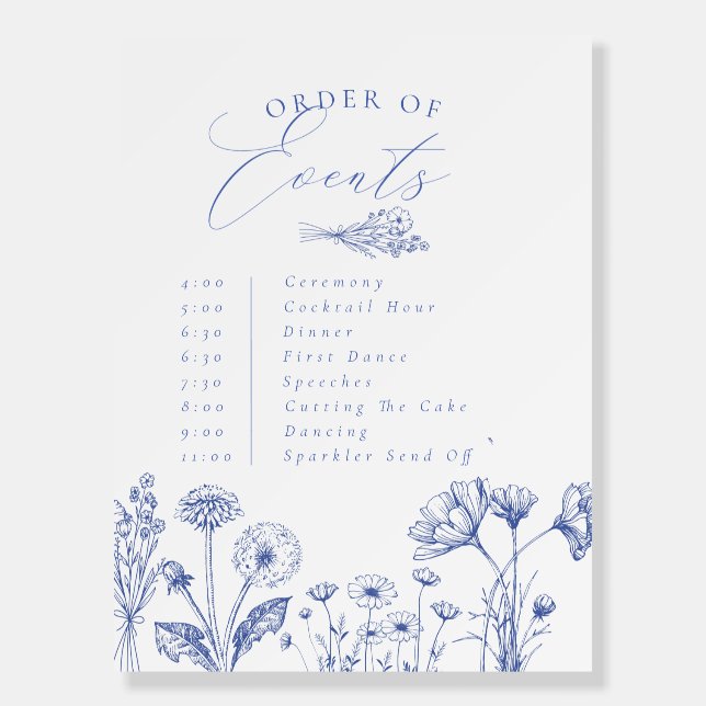 Wildflower Boho Chic Order of Events Poster (Front)