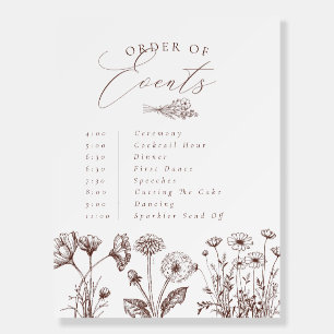 Wildflower Boho Chic Order of Events Poster