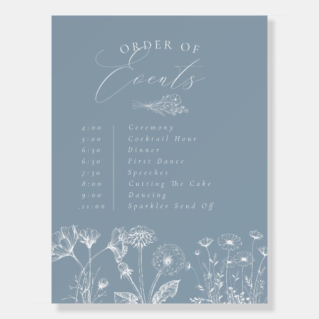 Wildflower Boho Chic Order of Events Poster (Front)