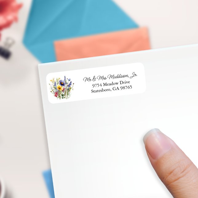 Wildflower Boho Chic Wedding Return Address Label (Creator Uploaded)