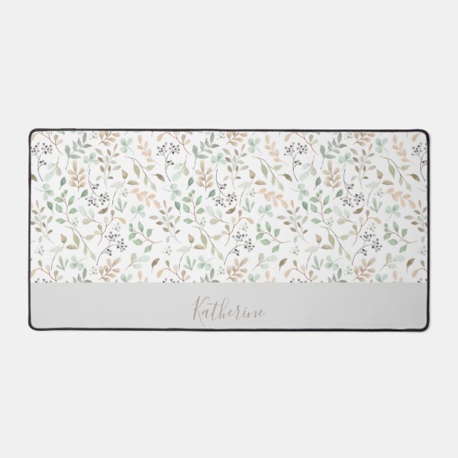 Wildflower Boho Custom Custom Name  Desk Mat (Front)
