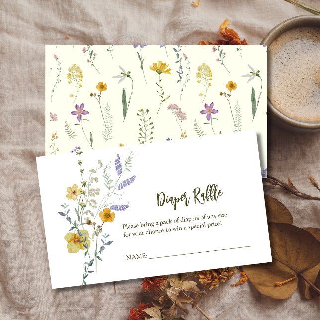 Wildflower boho diapler raffle enclosure card (Creator Uploaded)