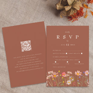 Wildflower Boho Fall Terracotta Meal Options RSVP Card