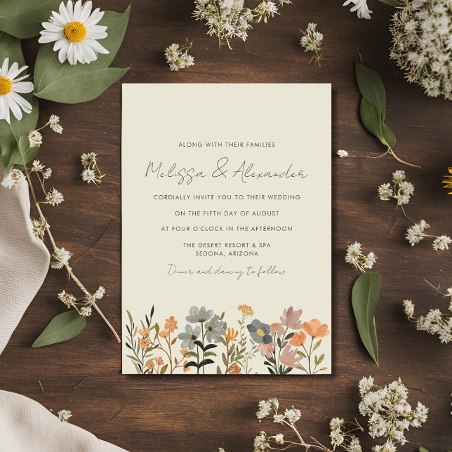 Wildflower Boho Fall Wedding Invitation (Wildflower Boho Fall Wedding Invitation)