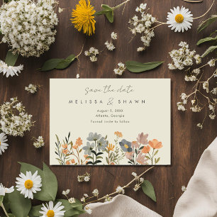 Wildflower Boho Fall Wedding Photo Save The Date