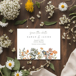 Wildflower Boho Fall Wedding Photo Save The Date