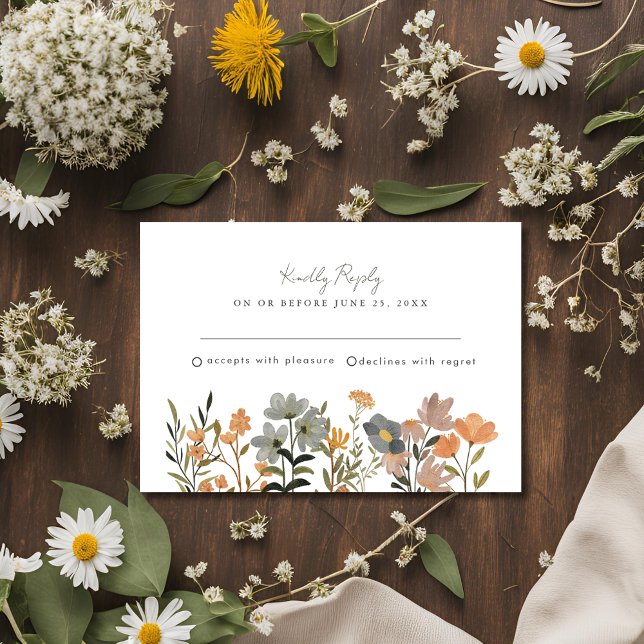 Wildflower Boho Fall Wedding RSVP  (Wildflower Boho Fall Wedding RSVP)