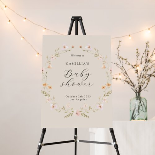 Wildflower Boho Floral Baby Shower  Foam Board