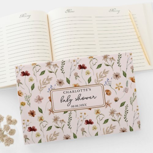 Wildflower Boho Floral Baby Shower Guest Book