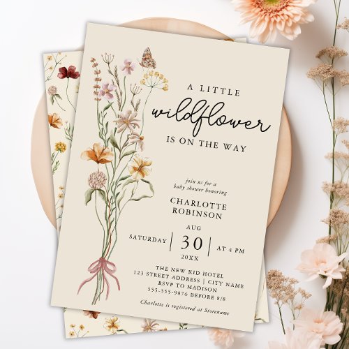Wildflower Boho Floral Baby Shower Invitation