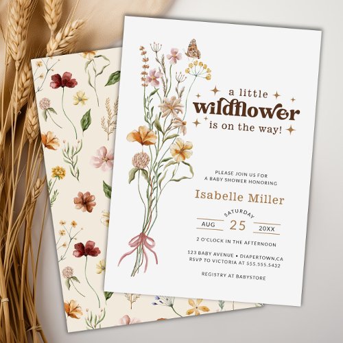 Wildflower Boho Floral Baby Shower Invitation