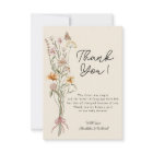 Wildflower Boho Floral Baby Shower Thank You Card