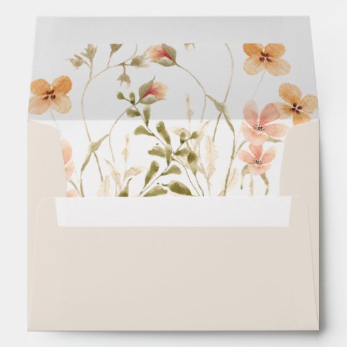 Wildflower boho floral envelopes