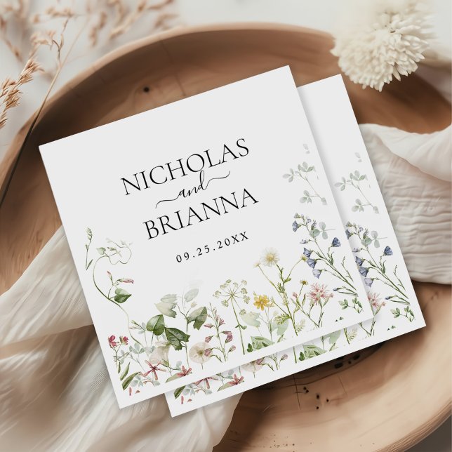 Wildflower Boho Floral Garden Wedding  Napkins (Creator Uploaded)