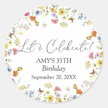 Wildflower Boho Floral Let's Celebrate Birthday