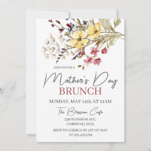 Wildflower Boho Floral Mother's Day Brunch Invitation