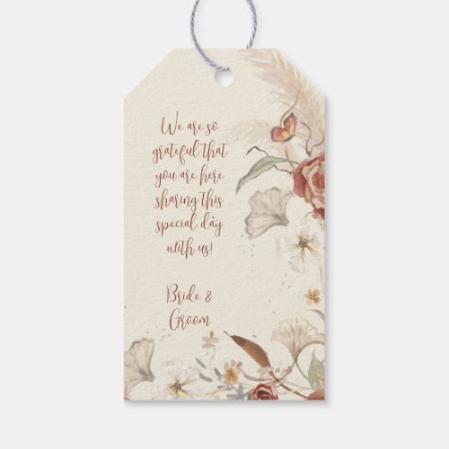 Wildflower BOHO Floral Watercolor Bridal Wedding Gift Tags