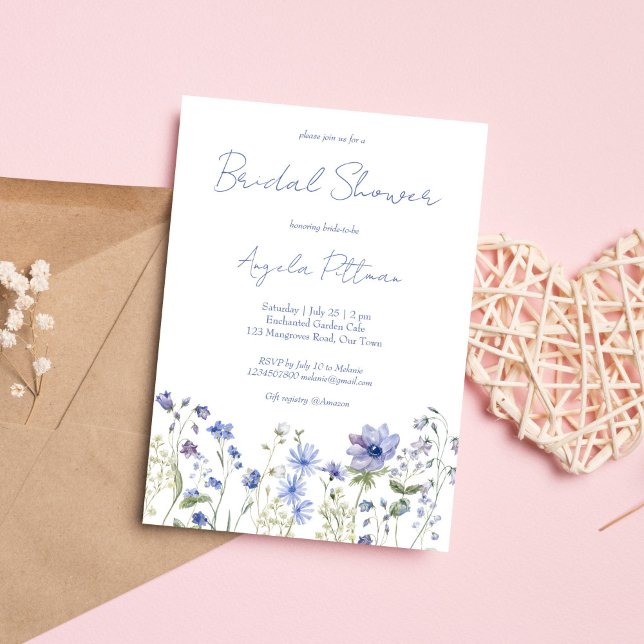 Wildflower boho flowers bridal shower invitation (Wildflower boho flowers love in bloom bridal shower invitation editable template instant download)