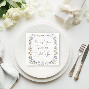 Wildflower boho flowers bridal shower napkins