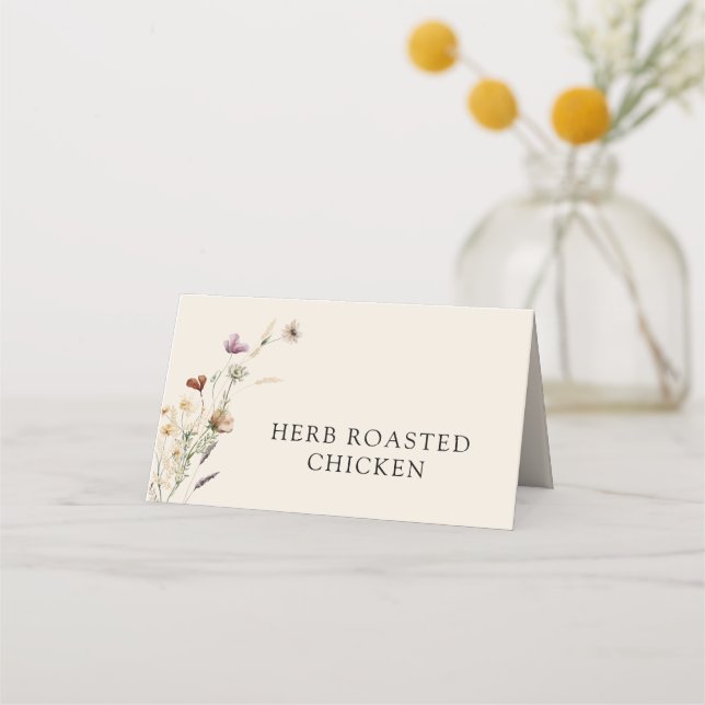 Wildflower Boho Food Buffet Cards (Front)